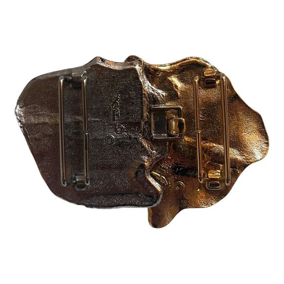 Revcor Vintage Belt Buckle Designer Stamped Two Piece Gold Plated - Picture 2 of 6